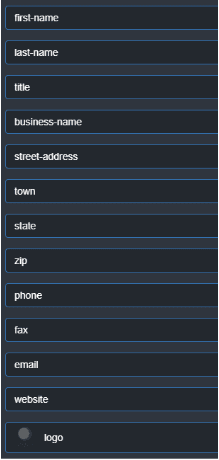 Simple mode form fields generated from the template variables